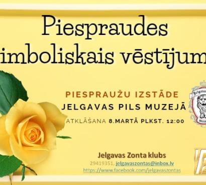 No 8. marta Jelgavas pils muzejā apskatāma izstāde "Piespraudes simboliskais vētījums"